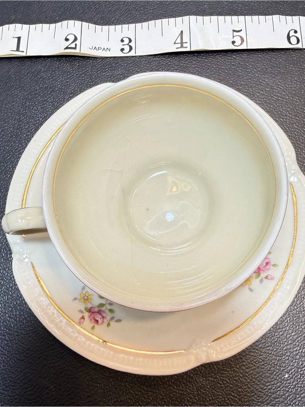 Bavaria Ivory Floral Teacup and Saucer Set - U.S./ Germany